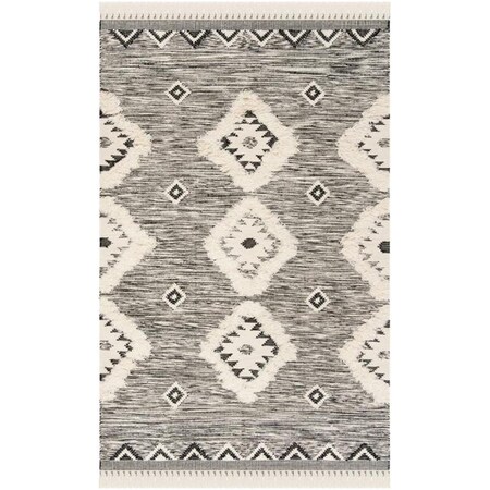 Safavieh 10 x 14 ft. Kenya 906H Hand Knotted Rectangle Area Rug Black & Ivory KNY906H-10